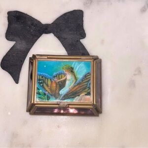 Vintage Fairy Trinket Jewelry Box Butterfly Fantasy Art Glass Fairycore Decor